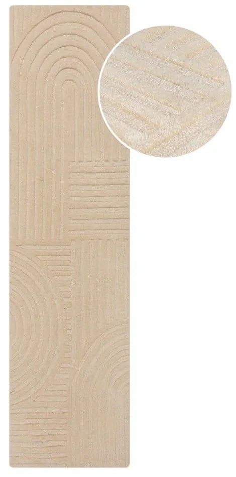 Covor de lână bej 60x230 cm Zen Garden - Flair Rugs