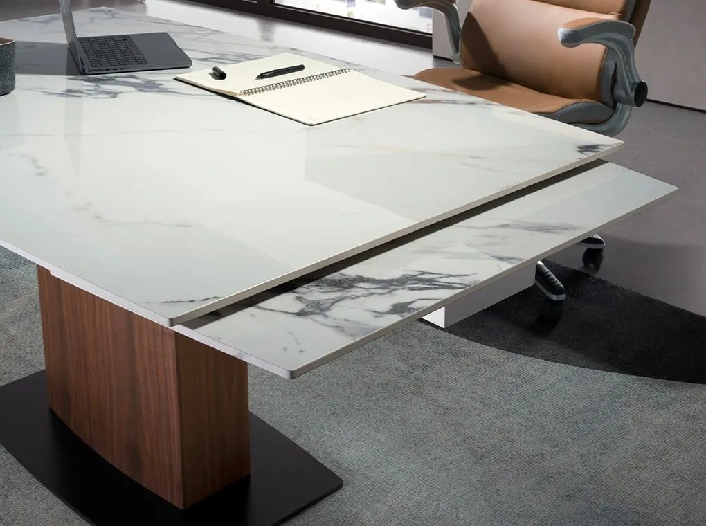 Masa extensibila deosebita design LUX Porcelain Marble 160-240cm