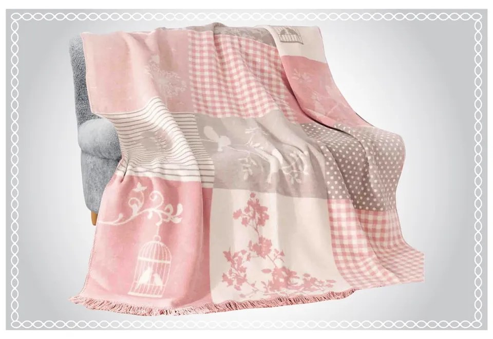 Pătură din amestec de bumbac Armanda Aksu Rene, 220 x 180 cm