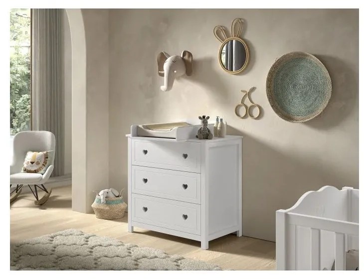 Masă de înfășat (adâncimea comodei adecvate 57 cm) albă Amori – Vipack