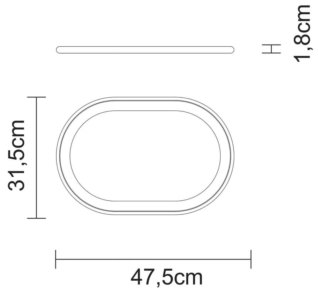 Tocator oval din lemn de tec 47.5x31.5x1.8 cm Churrasco Tramontina 13527351, fabricat in Brazilia