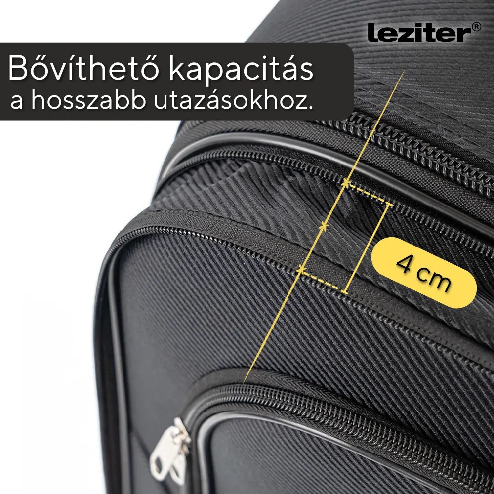 TraveLux Light IV gurulós bőrönd szett fekete