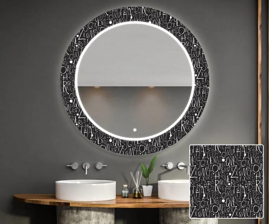 Oglindă decorativă rotundă cu iluminare LED pentru Baie