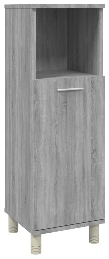 815607 vidaXL Dulap de baie, gri sonoma, 30x30x95 cm, lemn prelucrat