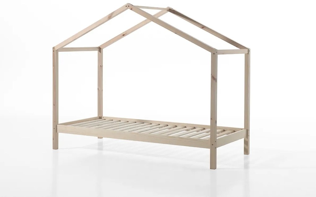 Set DALLAS culoare lemn natural este format dintr-un Pat copii Vipack fără gard (90 x 200 cm) și un sertar.