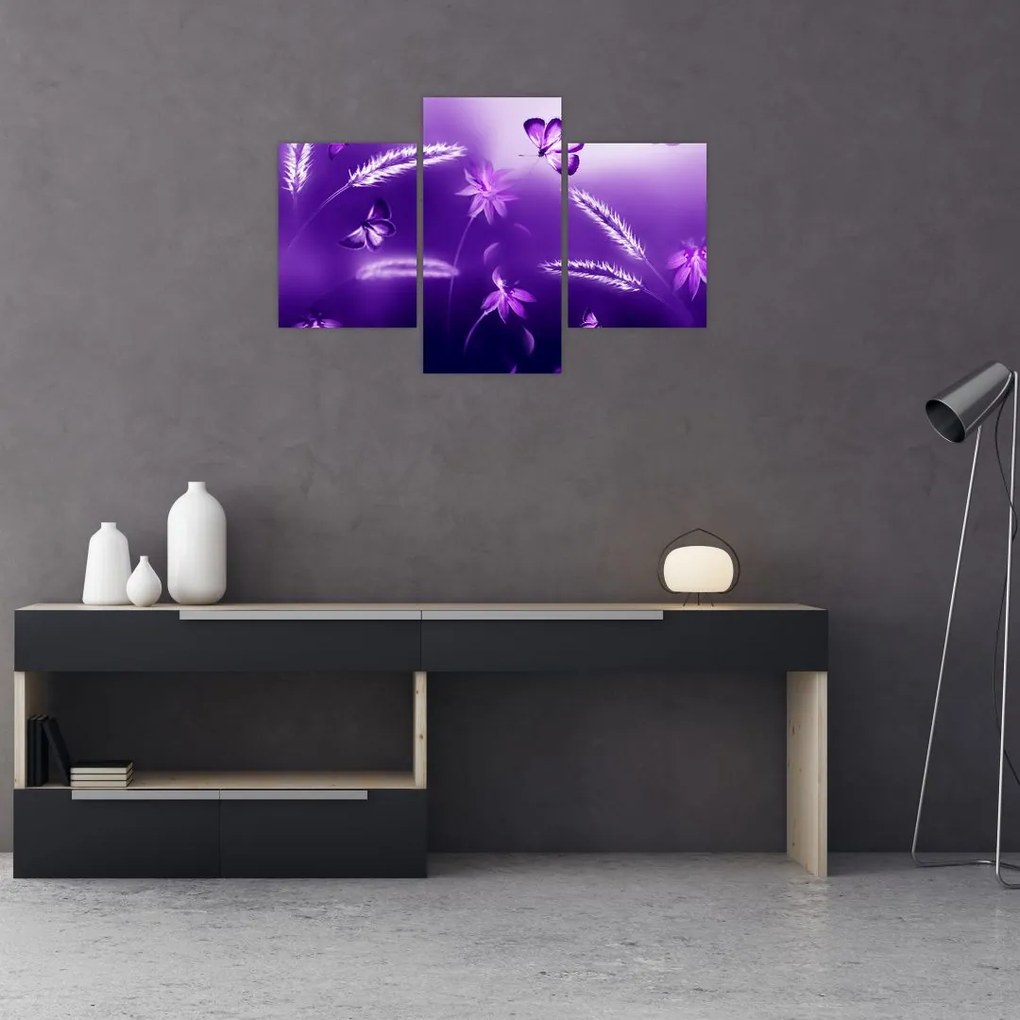 Tablou - Lunca cu fluturi (90x60 cm)