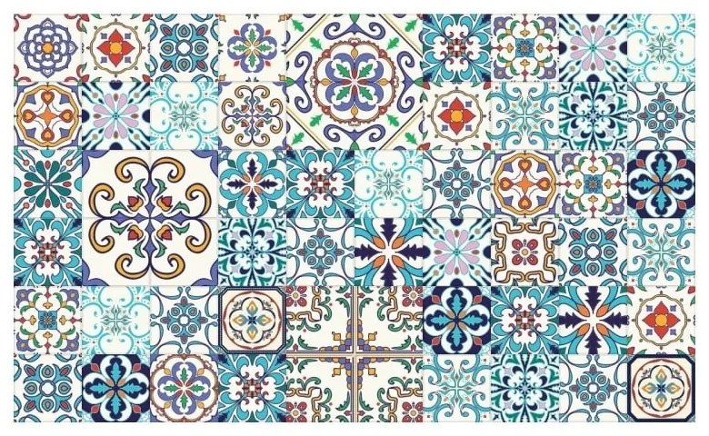 Set 60 autocolante de perete Ambiance Tiles Azulejos Antibes, 10 x 10 cm