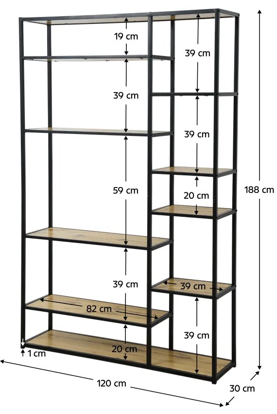 Etajera, neagra stejar, BILOTE TIP 4