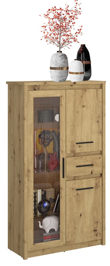 Vitrină Andra 2D1W1S (Stejar artisan). 1052732