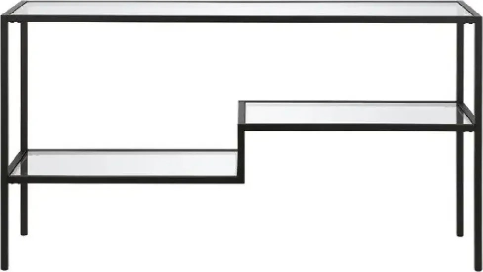Consola Benito din metal si sticla culoare negru 120 cm