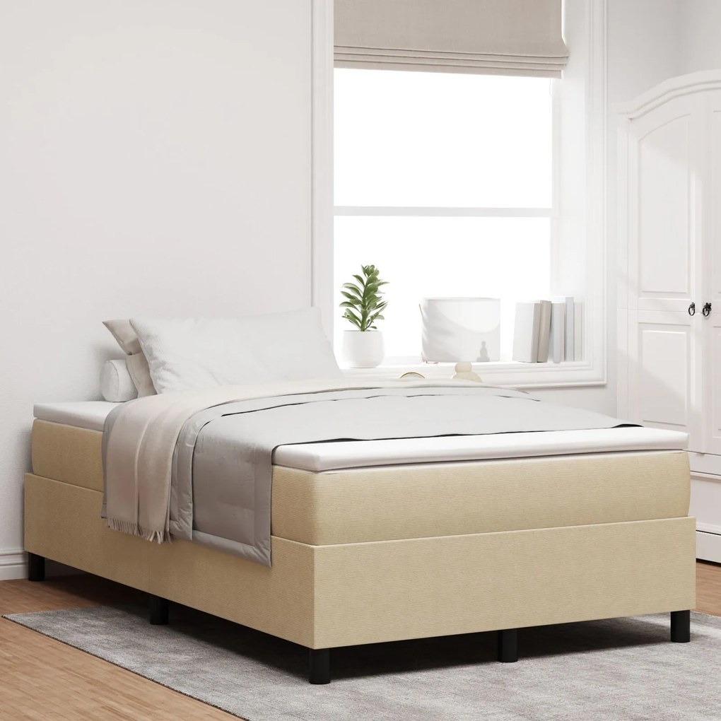 vidaXL Pat Box Spring cu Saltea în Gri Deschis Verde, 120x200 cm, țesătură Corduroy