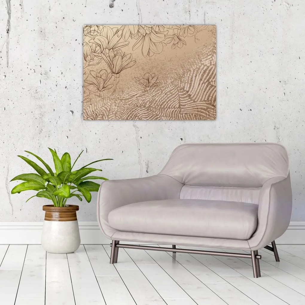 Tablou - Flori desenate (70x50 cm)