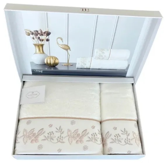 Set prosop și prosop de corp MOTIF, 2 buc Alb / White Set (prosop 50x100cm, prosop de corp 75x150cm)