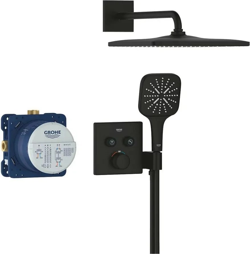 Sistem de dus negru mat Grohe SmartControl SmartActive 310 Cube