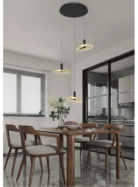 Lustră LED dimabilă pe cablu Wofi 5016-304 BREST LED/26W/230V negru/auriu