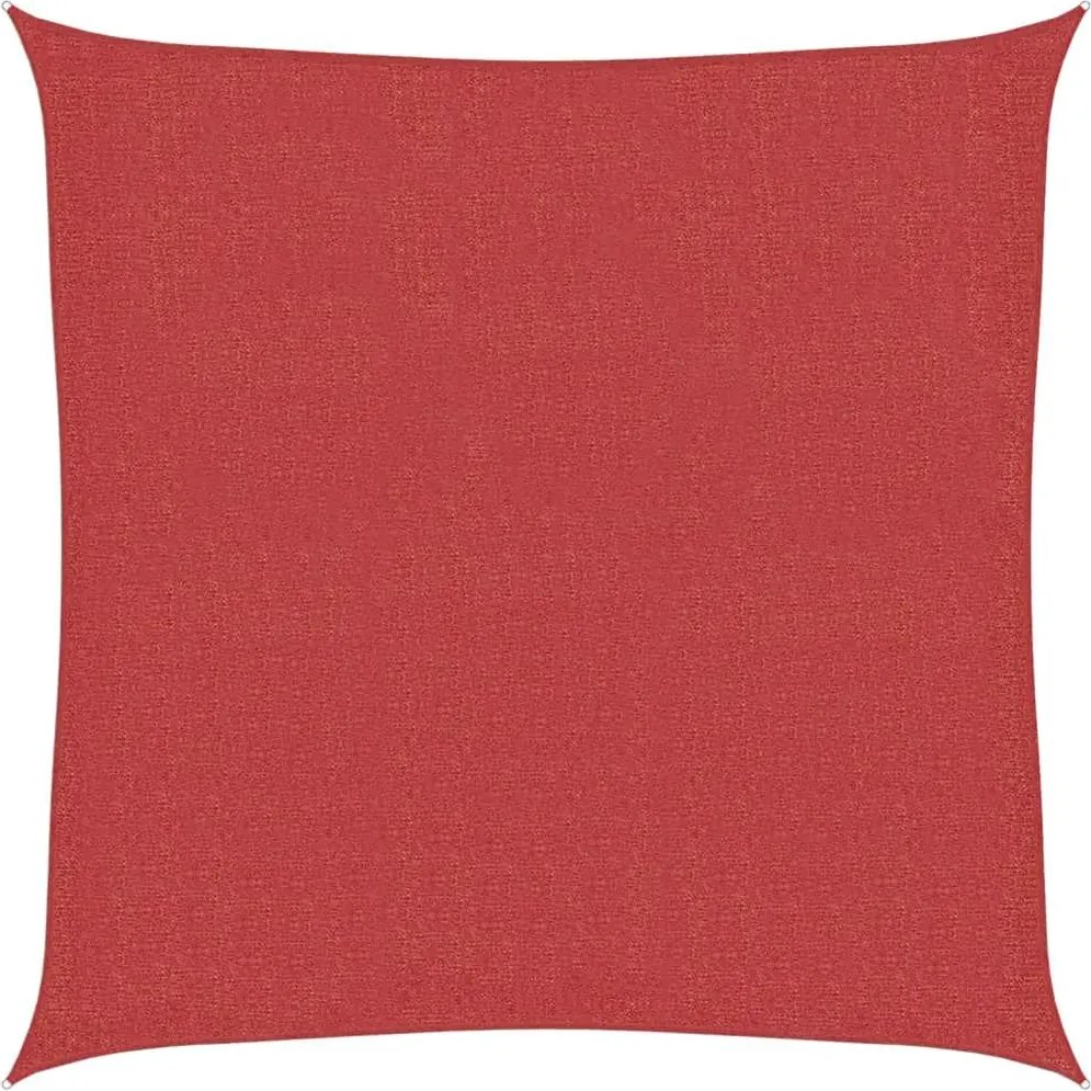 vidaXL Pânză parasolar, roșu, 7x7 m, HDPE, 160 g/m²