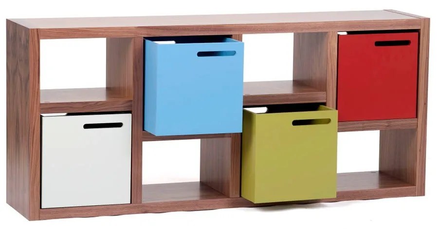 Bibliotecă maro cu aspect de lemn de nuc 70x159 cm Berlin – TemaHome