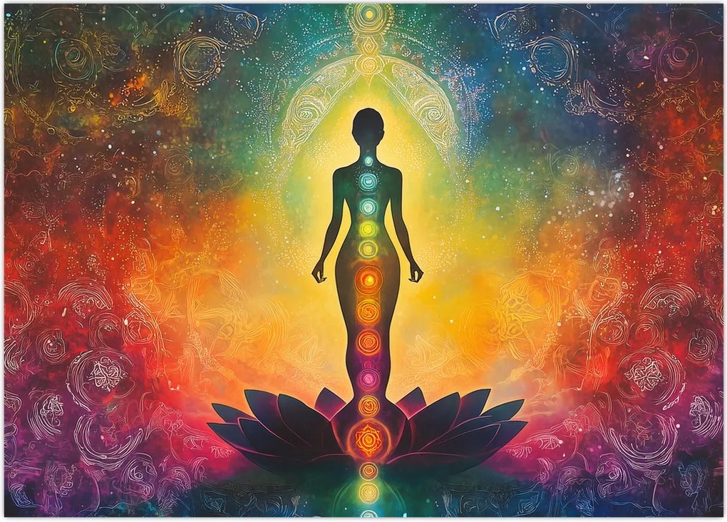 Tablou - Femeie și chakre (70x50 cm)