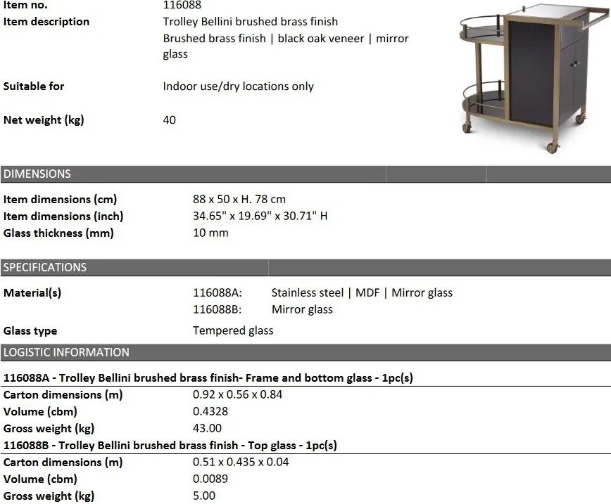 Gheridon, Masuta design LUX Bellini