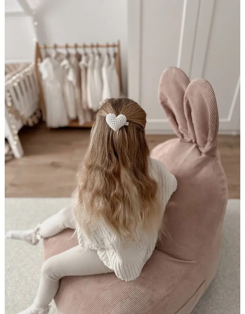 Fotoliu puf pentru copii roz deschis Funny Bunny – The Brooklyn Kids