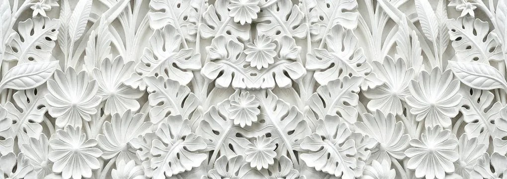 Fototapet - Abstarcție albă alabastru (152,5x104 cm)