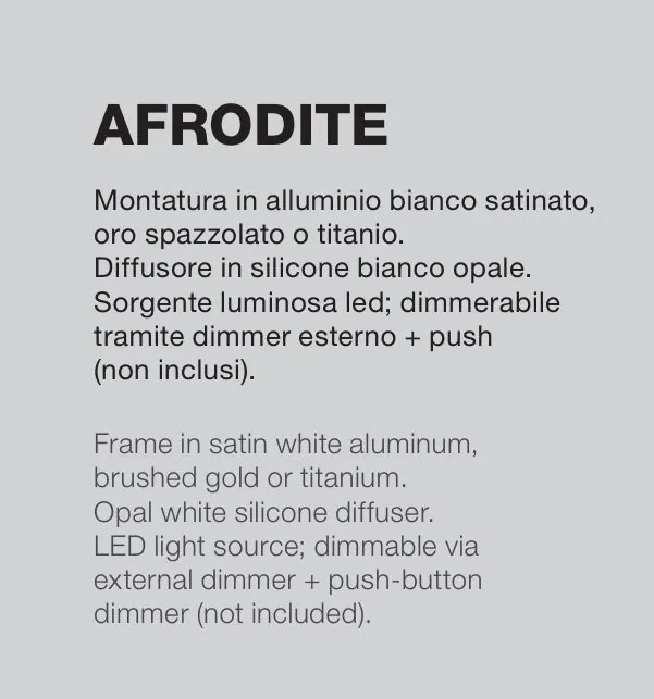 Aplica de perete sau tavan LED AFRODITE, auriu, alb sau titan