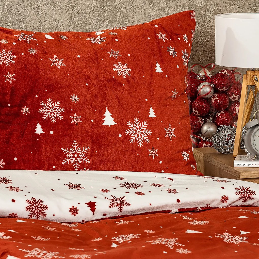Lenjerie de pat micro-flanelă 4Home Happy winter, 140 x 220 cm, 70 x 90 cm