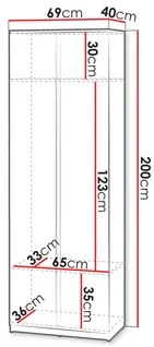 Dulap de haine 2D Semplo SM 01 (Alb alpin) . 1105762