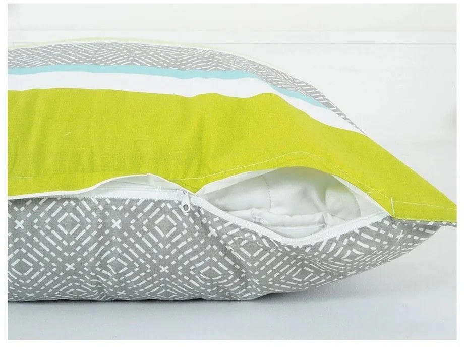 Lenjerie de pat gri/turcoaz din țesătură crep pentru pat de o persoană 140x200 cm Beautiful Spring – B.E.S.