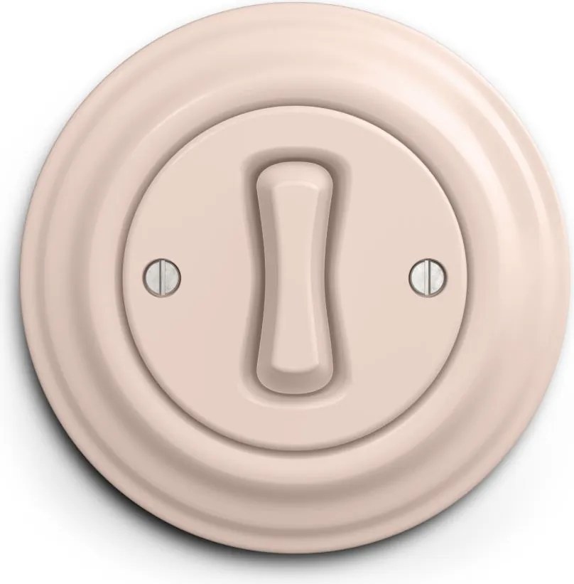 Kliklap - Întrerupător retro cu 4 căi, ramă nr. 7, roz antic