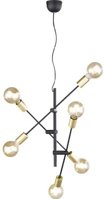 Pendul Cross E27 max. 6x28W, negru/auriu