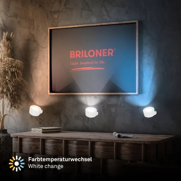 Briloner 3896016 - Aplică de perete LED reîncărcabilă TARI, reglabilă, LED/1,6W/5V, 1500 mAh, alb