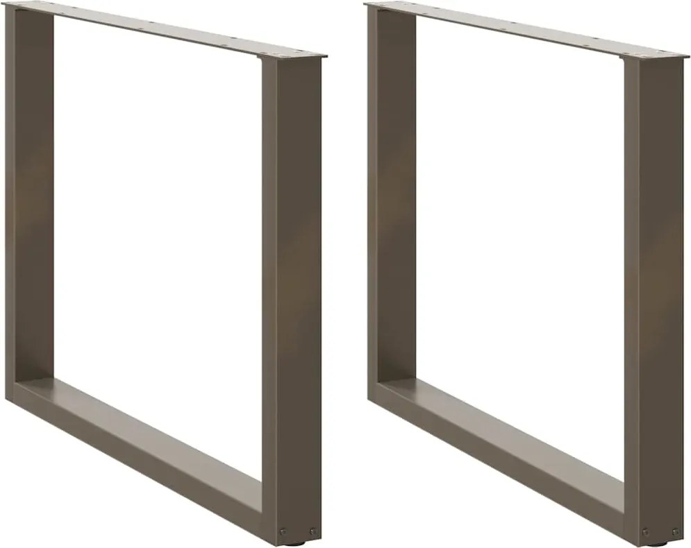 vidaXL Picioare de masă în formă de U, 2 buc., oțel natural, 100 x (72-73) cm