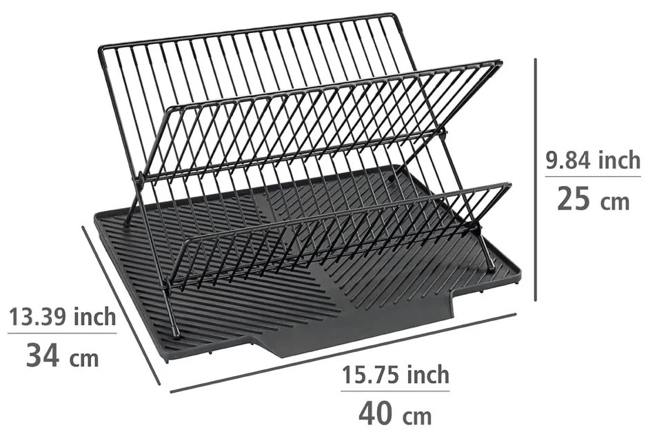 Scurgător vase Wenko Nelia, 34 x 40 cm, gri