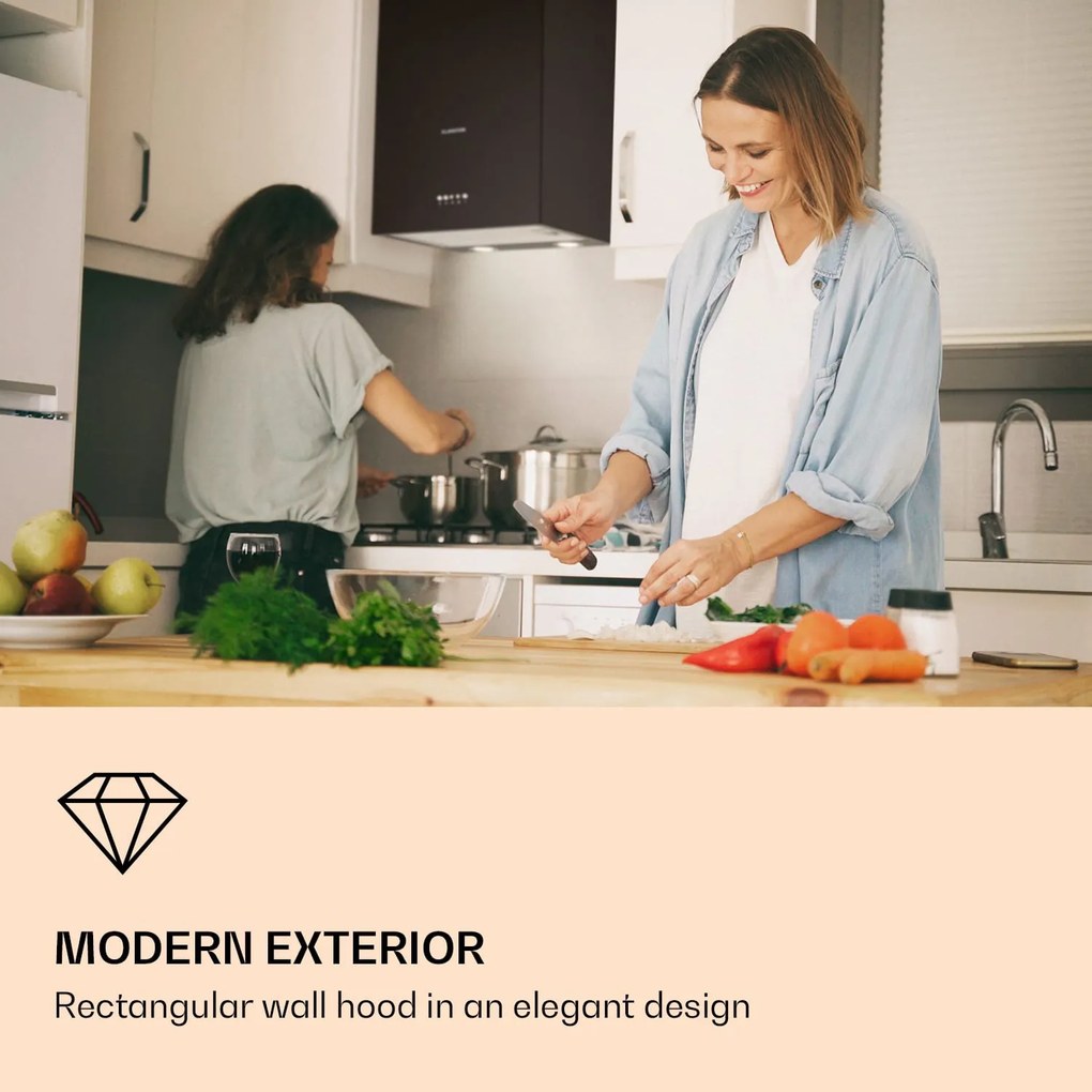 Klarstein Monumenta, hotă murală, aluminiu, 559m³/h, LED, clasa de eficiență energetică B