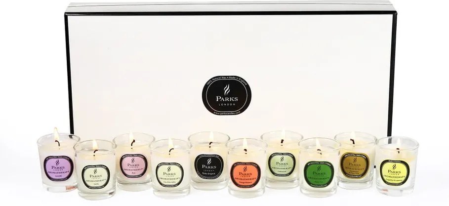 Set 10 lumânări parfumate Parks Candles London Aromatherapy , 8 ore de ardere