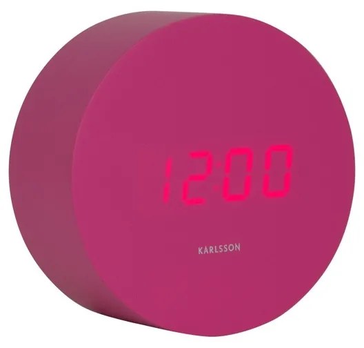 Karlsson 5981BP ceas LED de design cu alarmă, roz,diametru 9 cm