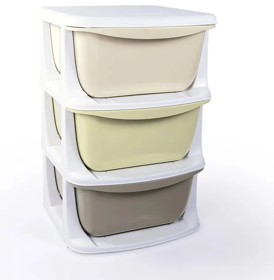 Raft din plastic pentru copii cu 3 sertare Dolu,36,5 x 58,5 x 38 cm
