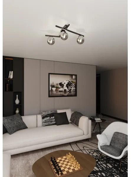 Plafonieră SMART 3xE14/10W/230V negru/gri