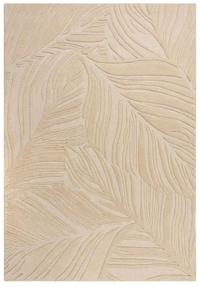Covor din lână Flair Rugs Lino Leaf, 120 x 170 cm, bej