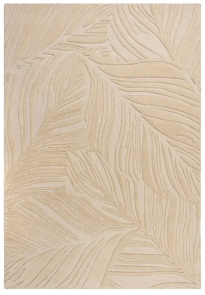 Covor din lână Flair Rugs Lino Leaf, 160 x 230 cm, bej