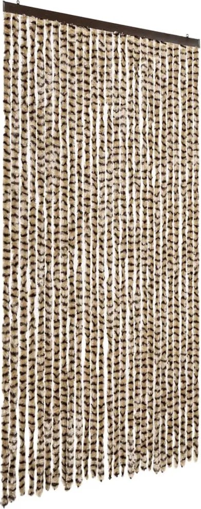 vidaXL Perdea pentru insecte, bej și maro, 118x220 cm, chenille