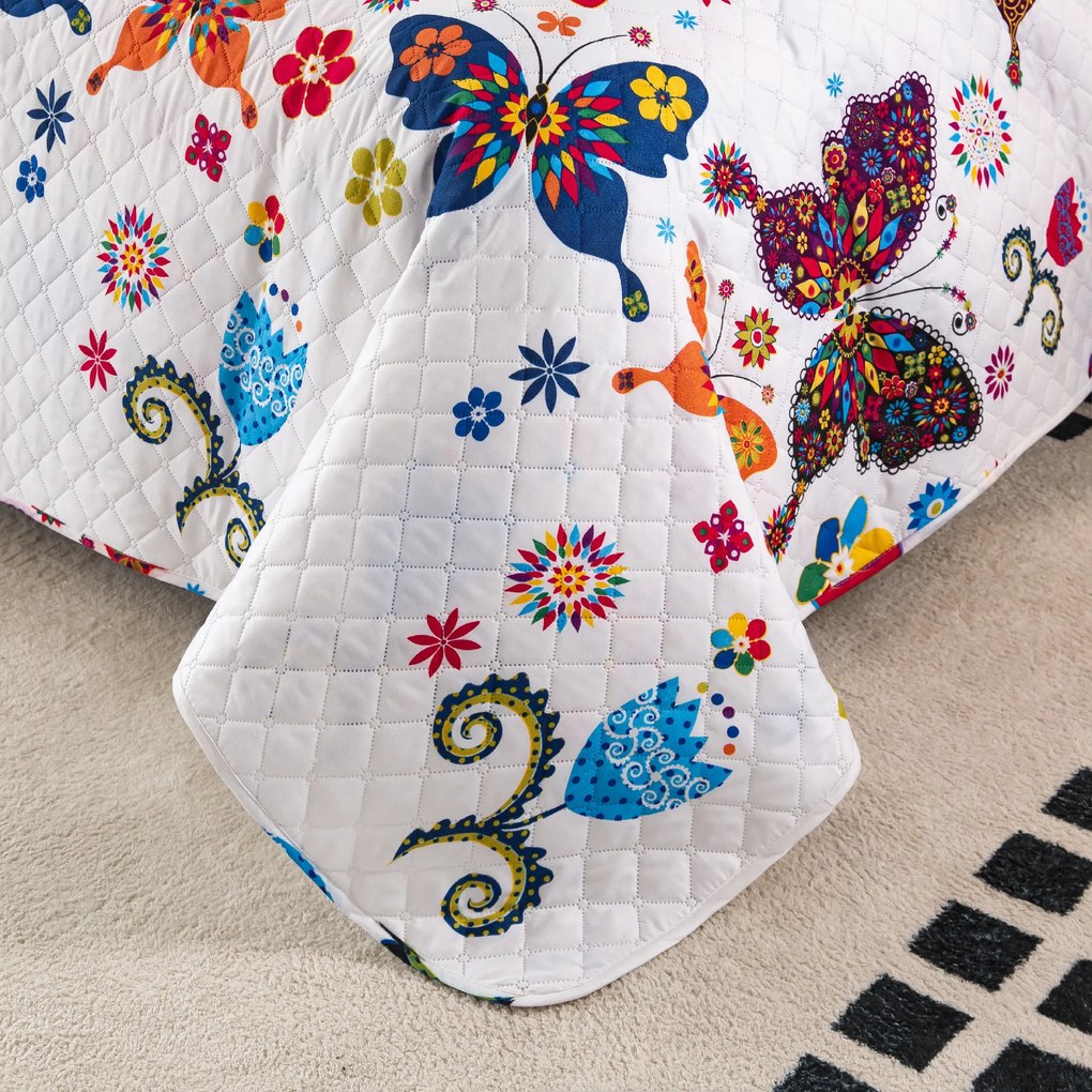 Cuvertura de pat FLUTURE COLORAT alb Dimensiune: 220 x 240 cm