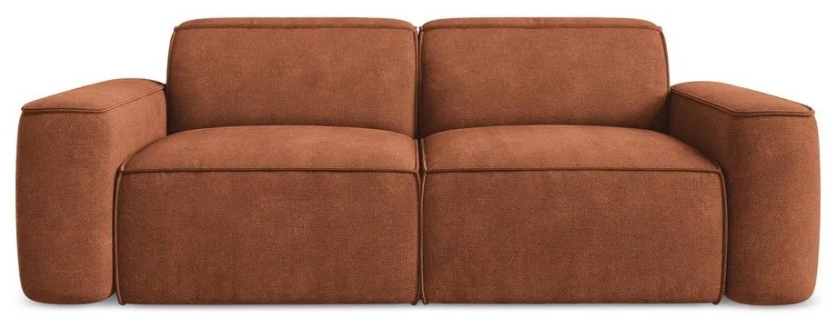 Canapea teracotă cu tapițerie din chenille 204 cm Omao – Makamii