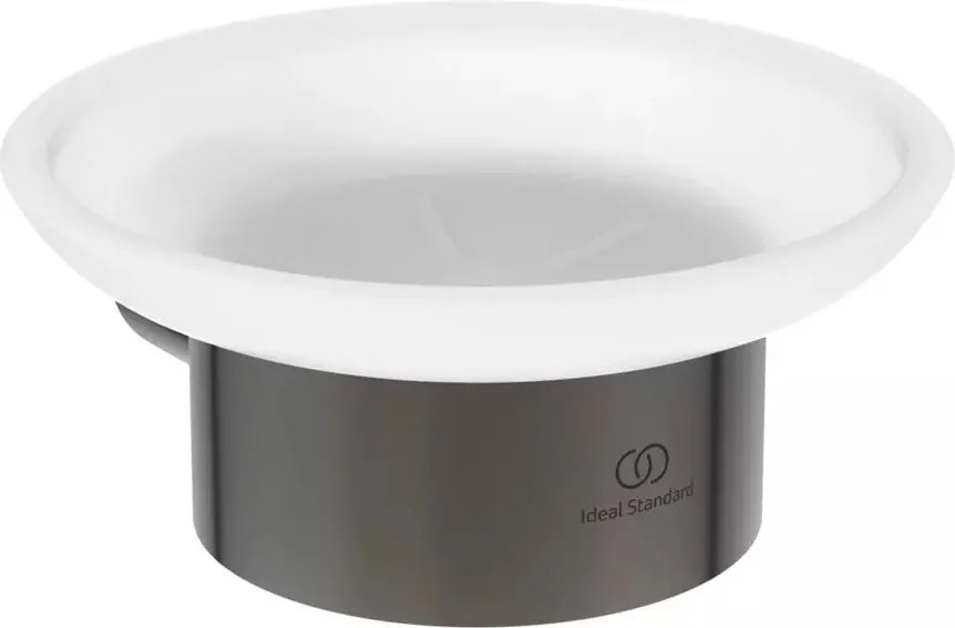 Savoniera Ideal Standard Atelier Conca design rotund gri Magnetic Grey