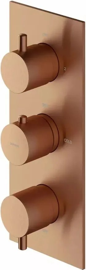 Baterie cada termostatata incastrata cu 3 elemente cupru periat Omnires Y fara corp ingropat