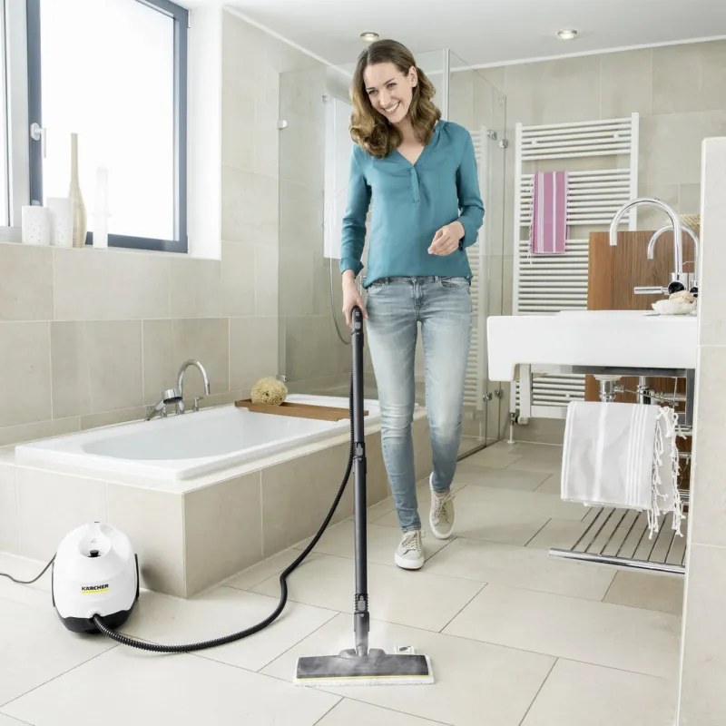 Aparat de curatat cu abur Karcher SC 3 EasyFix, 1900 W, 1 l, 3,5 bari, 75 m², Incalzire in 30 de sec, Alb/Negru