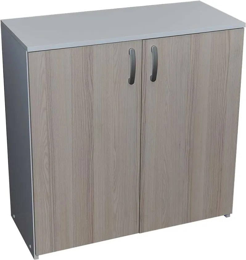 COMODA,80X35X80 CM,2 USI,CULOARE ALB/CREM,PAL