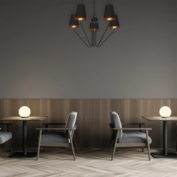 Lustră pe tijă VICTORIA 5xE27/60W/230V negru