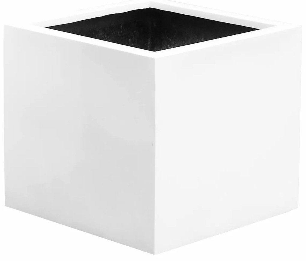 Ghiveci de flori Jumbo, alb lucios, dimensiuni multiple - PotteryPots Mărime: XL - v. 92 cm